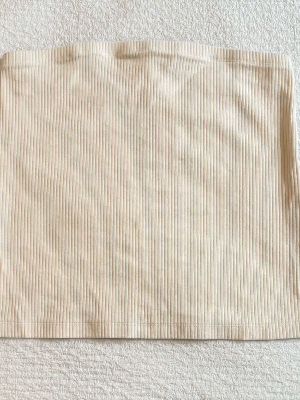 American Eagle Outfitters Cream Ribbed Tube Top